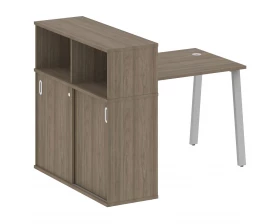 Стол письменный на А-образном м/к с опорным шкафом-купе 141x112x109,8 Metal System images