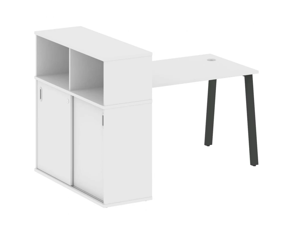 Стол письменный на А-образном м/к с опорным шкафом-купе 161x112x109,8 Metal System
