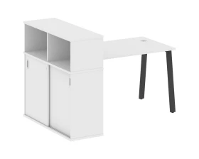 Стол письменный на А-образном м/к с опорным шкафом-купе 161x112x109,8 Metal System images