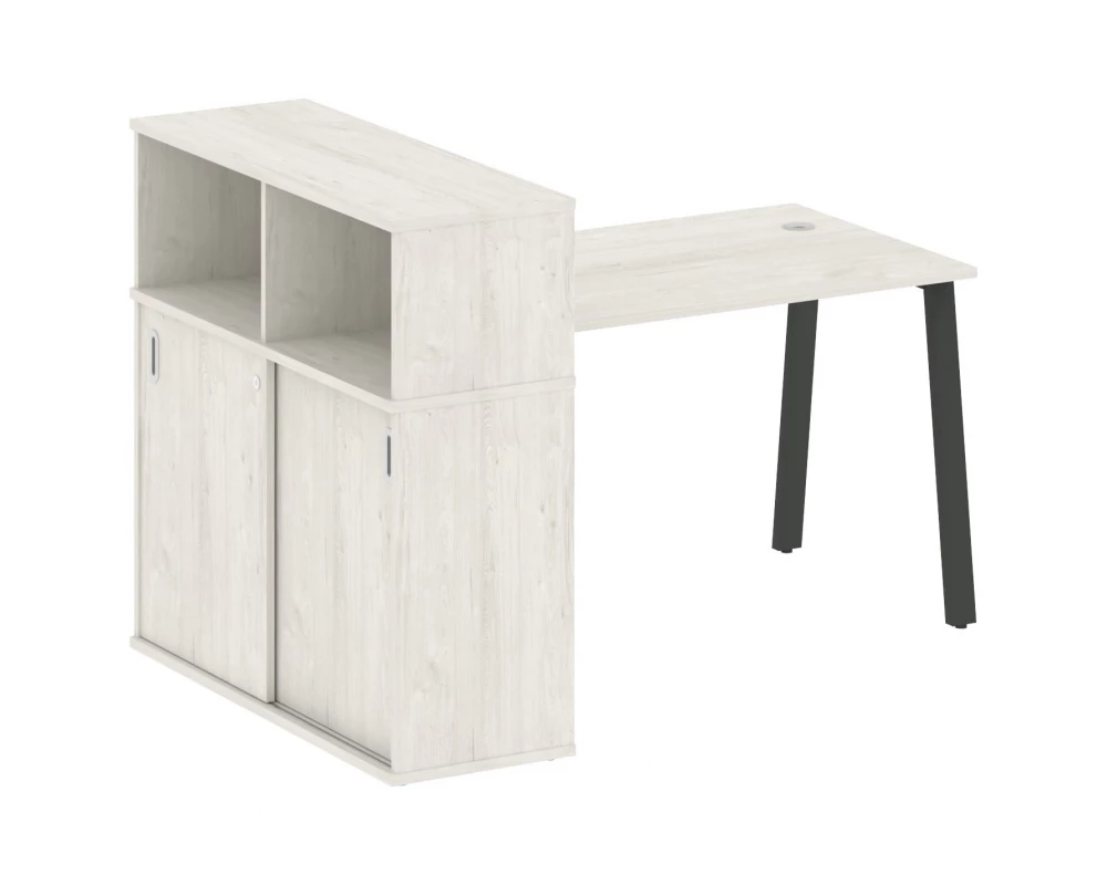Стол письменный на А-образном м/к с опорным шкафом-купе 161x112x109,8 Metal System