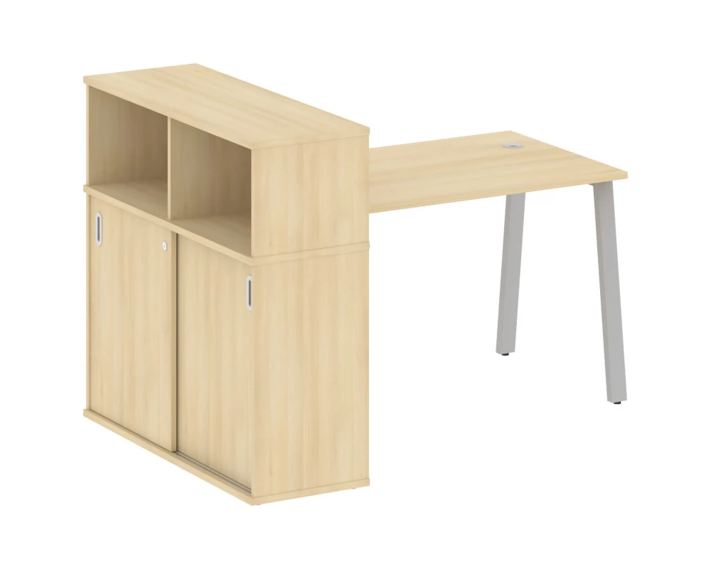 Стол письменный на А-образном м/к с опорным шкафом-купе 161x112x109,8 Metal System