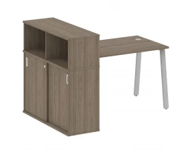 Стол письменный на А-образном м/к с опорным шкафом-купе 161x112x109,8 Metal System images