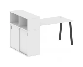 Стол письменный на А-образном м/к с опорным шкафом-купе 181x112x109,8 Metal System images