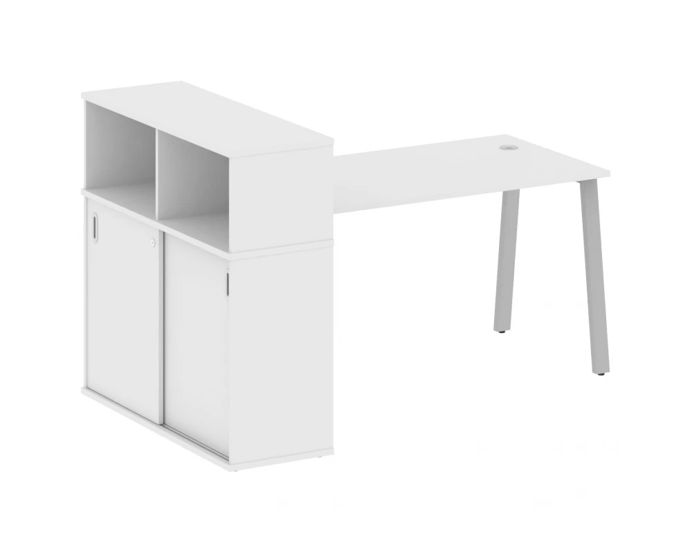 Стол письменный на А-образном м/к с опорным шкафом-купе 181x112x109,8 Metal System