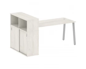 Стол письменный на А-образном м/к с опорным шкафом-купе 201x112x109,8 Metal System images
