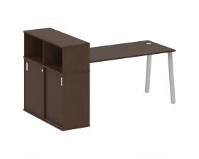 Стол письменный на А-образном м/к с опорным шкафом-купе 201x112x109,8 Metal System images