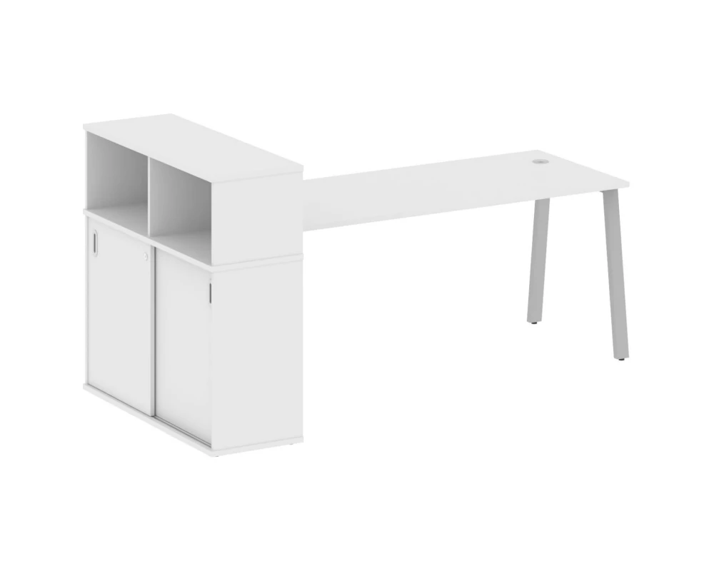 Стол письменный на А-образном м/к с опорным шкафом-купе 221x112x109,8 Metal System