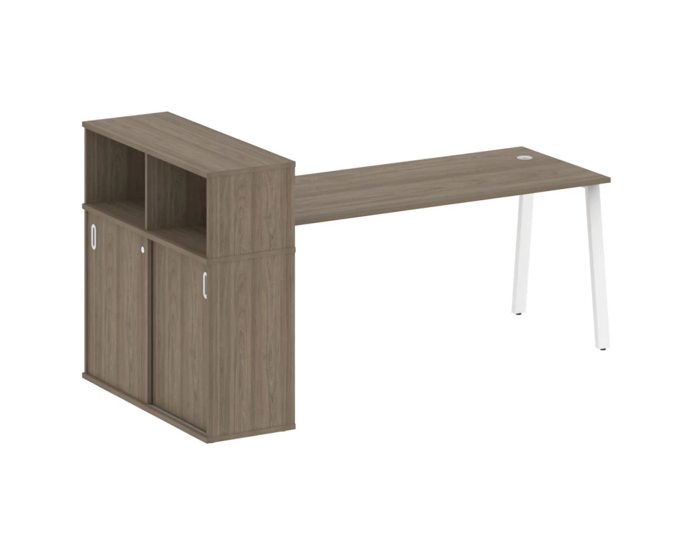 Стол письменный на А-образном м/к с опорным шкафом-купе 221x112x109,8 Metal System