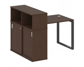 Стол письменный на О-образном м/к с опорным шкафом-купе 141x112x109,8 Metal System images