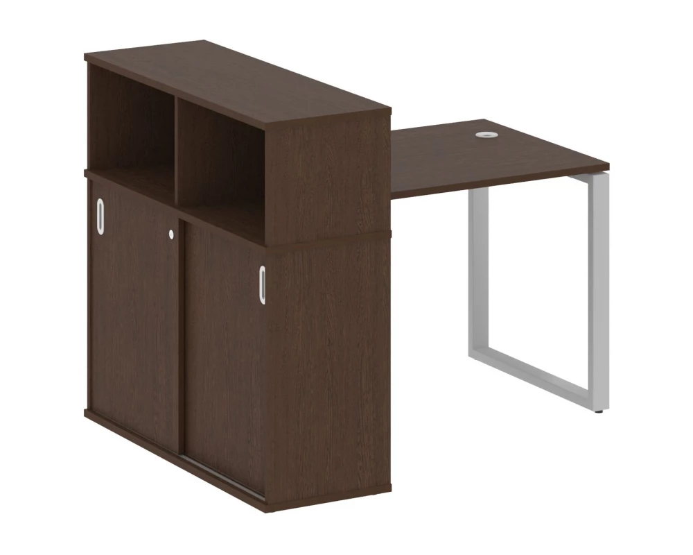 Стол письменный на О-образном м/к с опорным шкафом-купе 141x112x109,8 Metal System