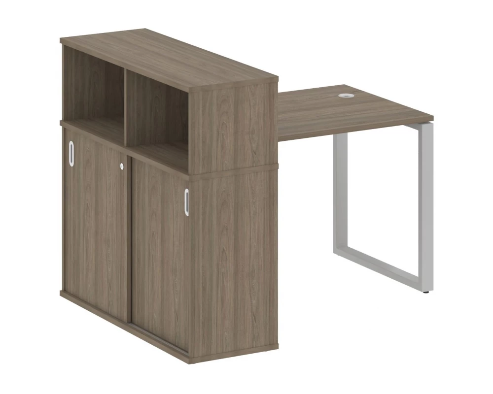 Стол письменный на О-образном м/к с опорным шкафом-купе 141x112x109,8 Metal System