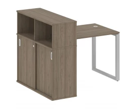 Стол письменный на О-образном м/к с опорным шкафом-купе 141x112x109,8 Metal System images