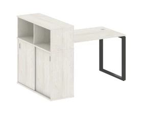 Стол письменный на О-образном м/к с опорным шкафом-купе 161x112x109,8 Metal System images