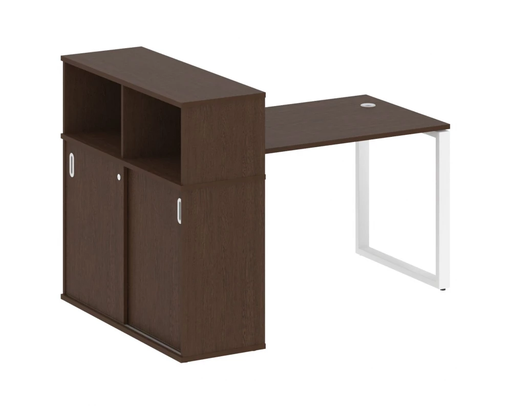Стол письменный на О-образном м/к с опорным шкафом-купе 161x112x109,8 Metal System