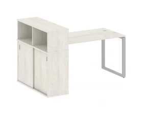 Стол письменный на О-образном м/к с опорным шкафом-купе 181x112x109,8 Metal System images