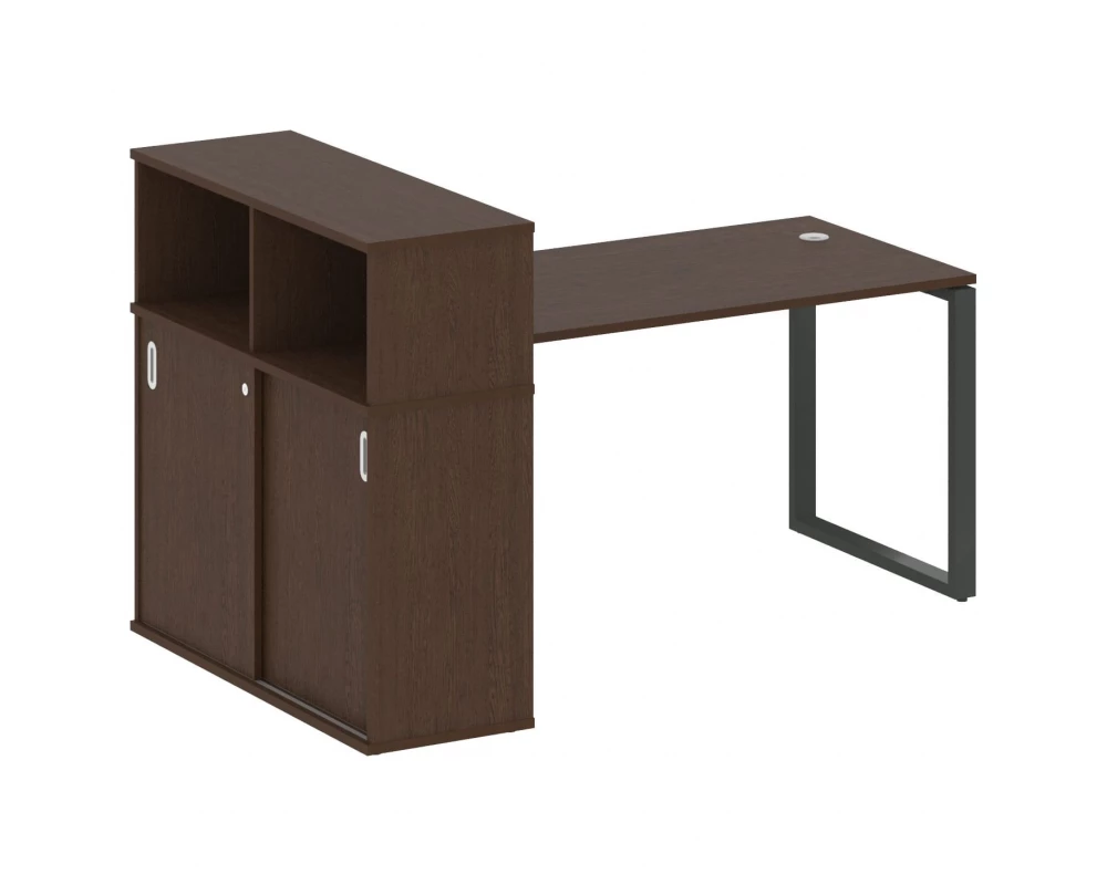 Стол письменный на О-образном м/к с опорным шкафом-купе 181x112x109,8 Metal System