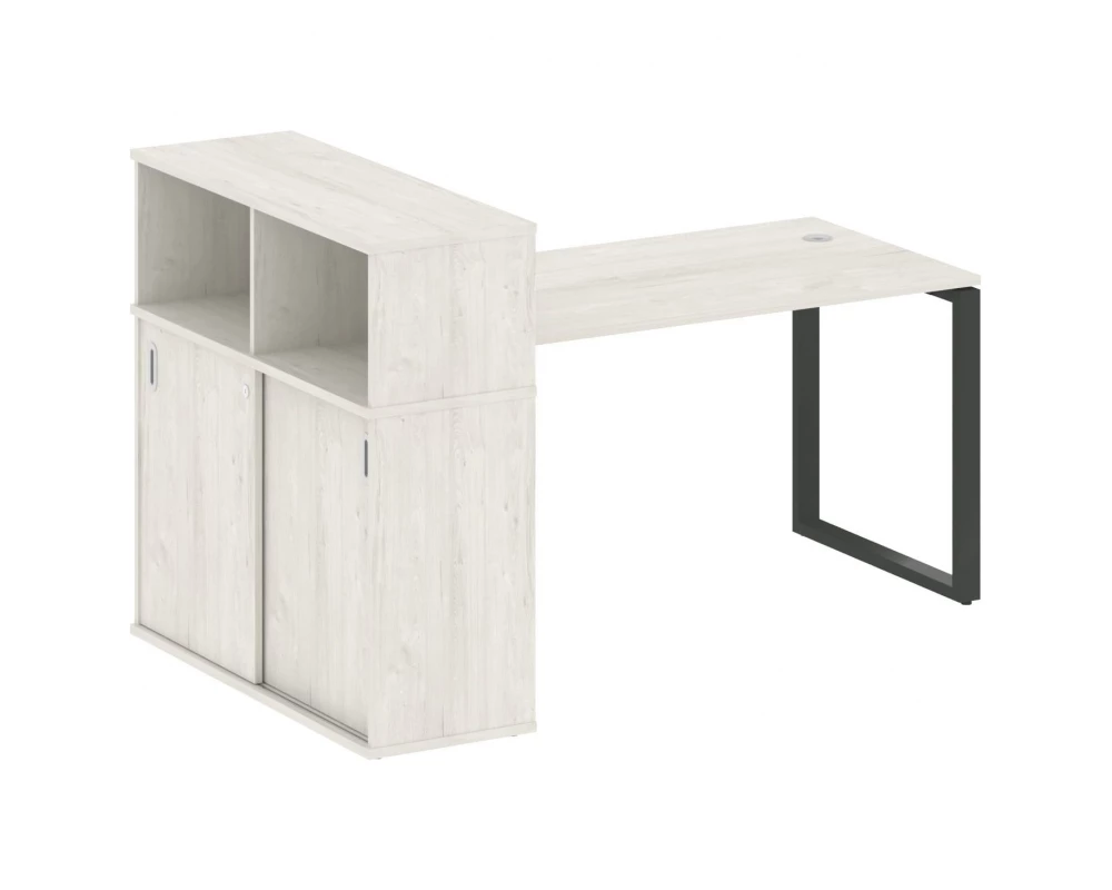 Стол письменный на О-образном м/к с опорным шкафом-купе 181x112x109,8 Metal System