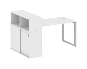 Стол письменный на О-образном м/к с опорным шкафом-купе 181x112x109,8 Metal System images