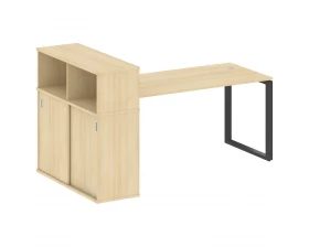 Стол письменный на О-образном м/к с опорным шкафом-купе 201x112x109,8 Metal System images