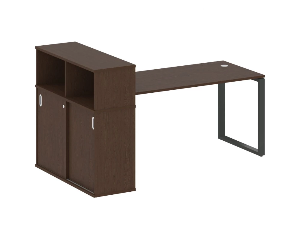 Стол письменный на О-образном м/к с опорным шкафом-купе 201x112x109,8 Metal System