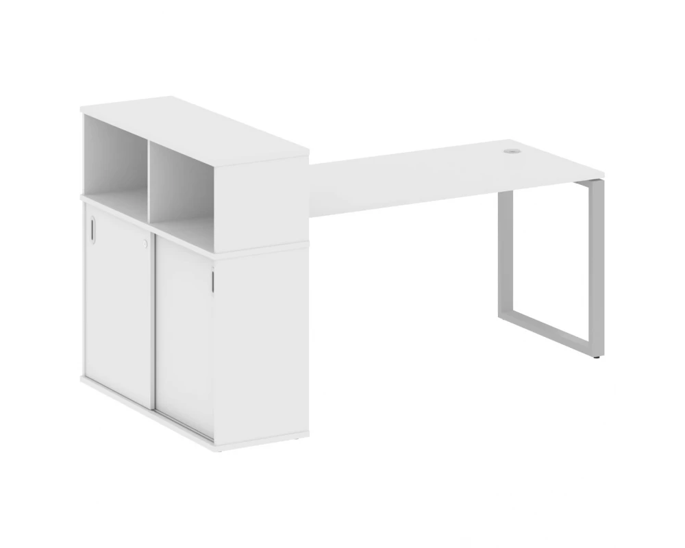 Стол письменный на О-образном м/к с опорным шкафом-купе 201x112x109,8 Metal System