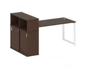 Стол письменный на О-образном м/к с опорным шкафом-купе 201x112x109,8 Metal System images