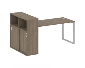 Стол письменный на О-образном м/к с опорным шкафом-купе 201x112x109,8 Metal System images
