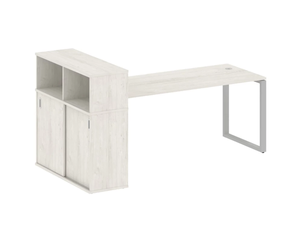 Стол письменный на О-образном м/к с опорным шкафом-купе 221x112x109,8 Metal System