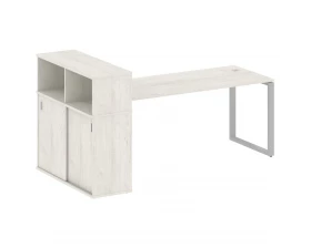 Стол письменный на О-образном м/к с опорным шкафом-купе 221x112x109,8 Metal System images