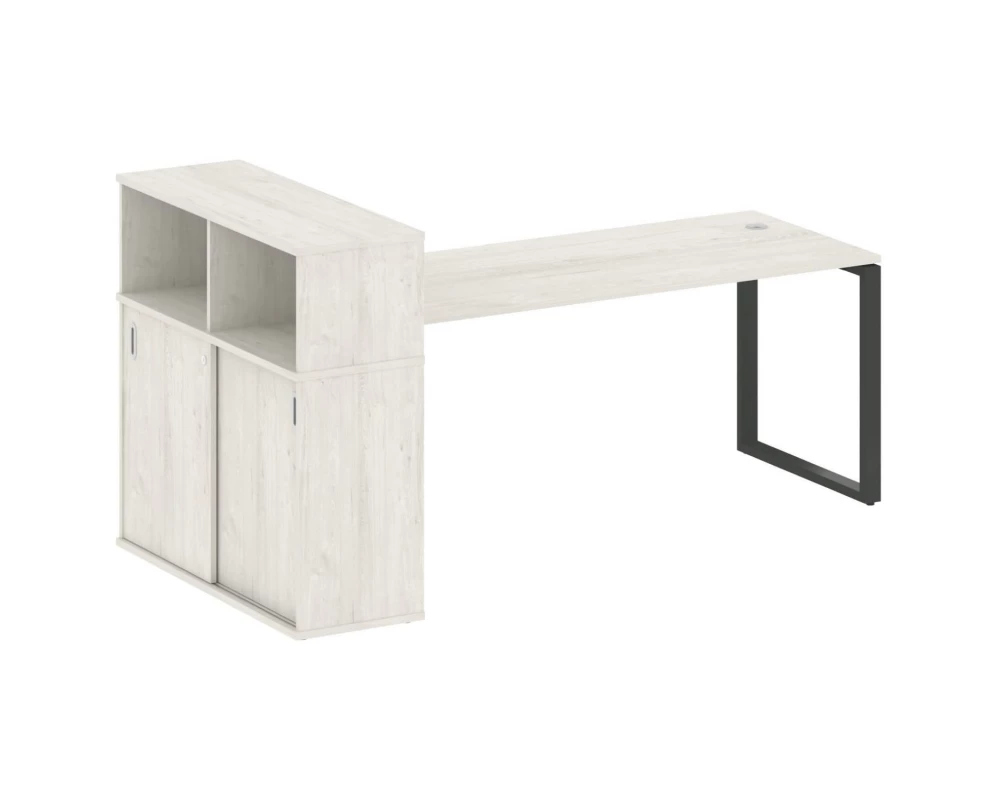 Стол письменный на О-образном м/к с опорным шкафом-купе 221x112x109,8 Metal System