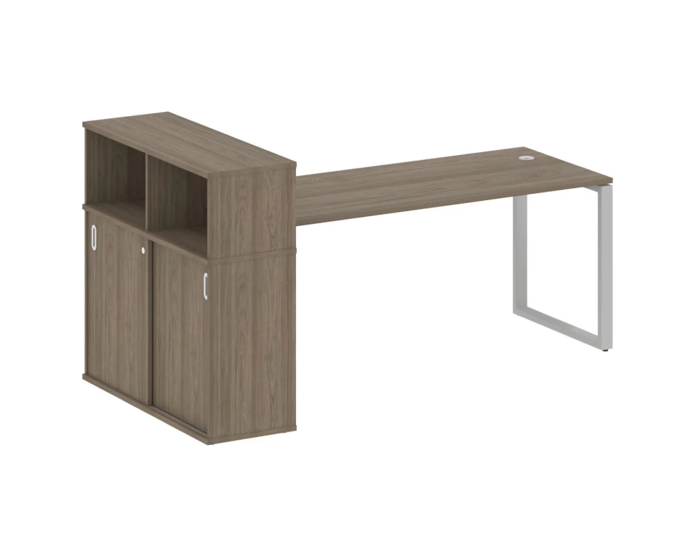 Стол письменный на О-образном м/к с опорным шкафом-купе 221x112x109,8 Metal System