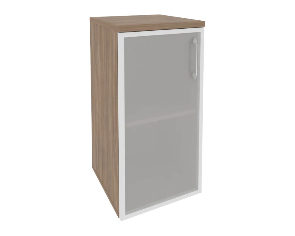 Шкаф низкий узкий левый (1 низкий фасад стекло в раме) 400x420x823 Оникс / Onix