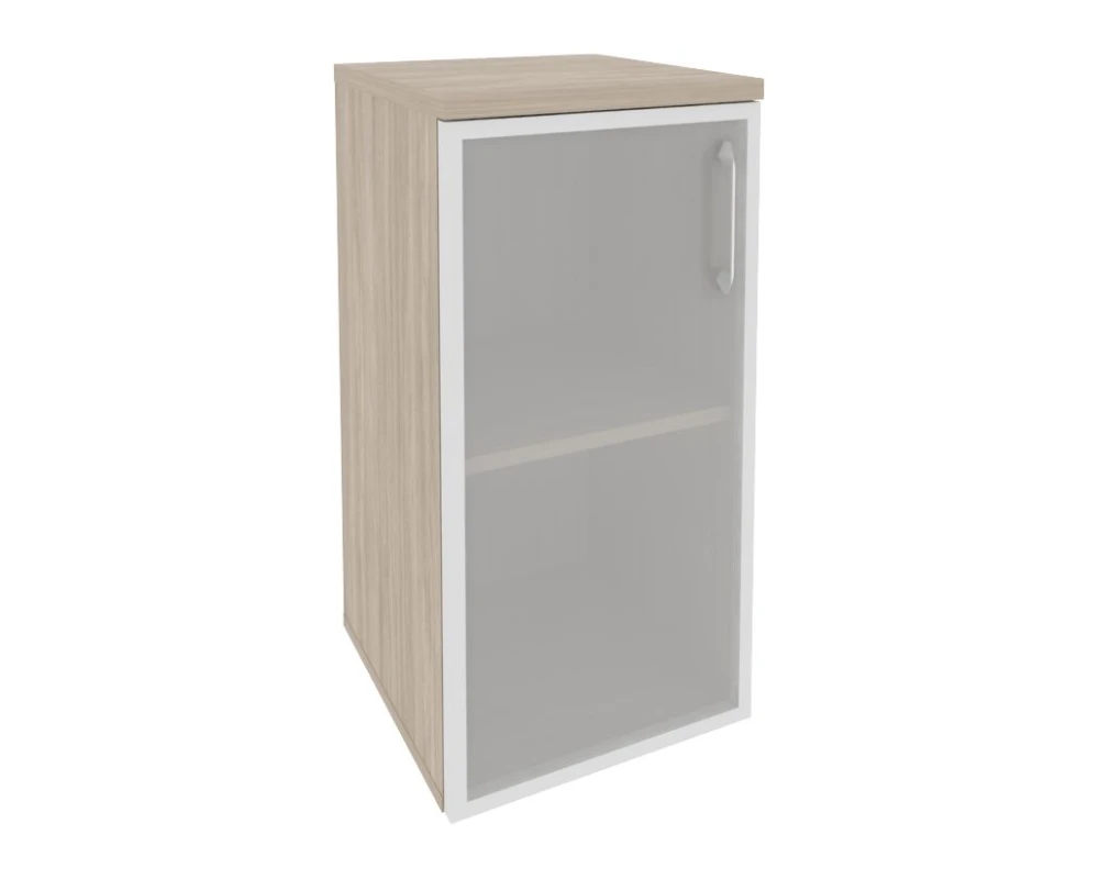 Шкаф низкий узкий левый (1 низкий фасад стекло в раме) 400x420x823 Оникс / Onix