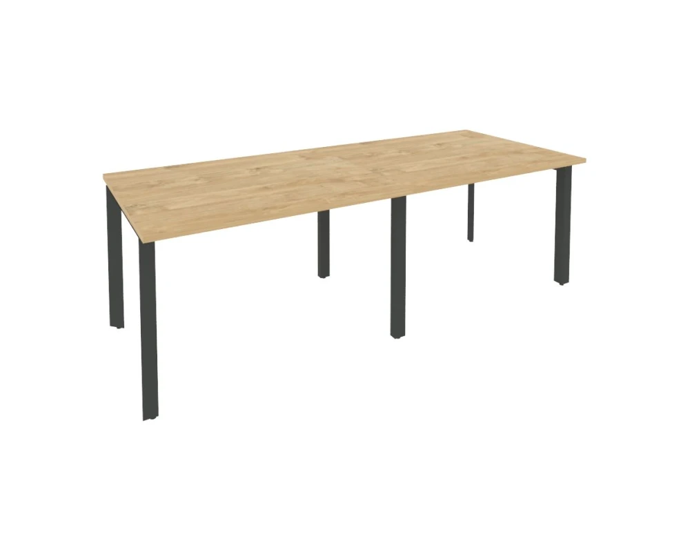 Стол переговорный (2 столешницы) на П-образном м/к 2360x980x750 Оникс / Onix