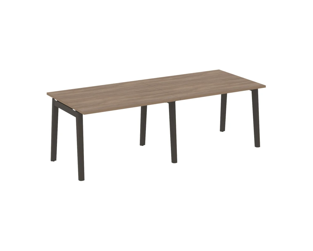 Стол переговорный (2 столешницы), опоры - массив дерева 236x98x75 Оникс Вуд / Onix Wood