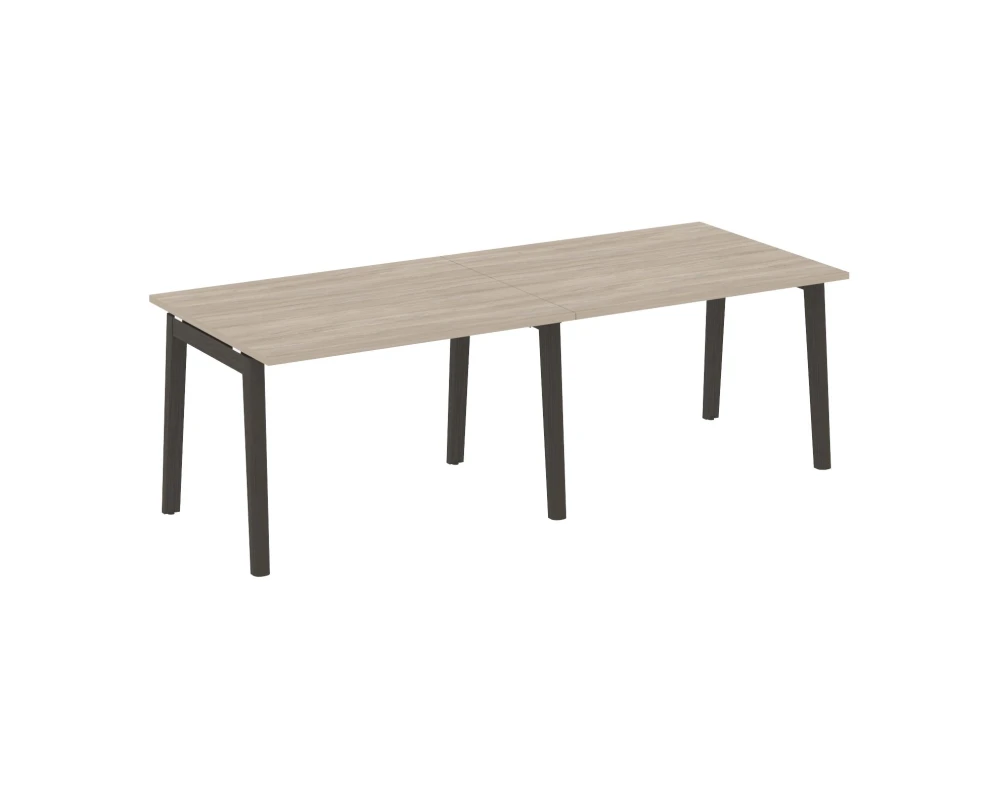 Стол переговорный (2 столешницы), опоры - массив дерева 236x98x75 Оникс Вуд / Onix Wood