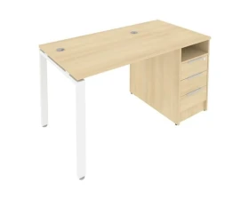 Рабочая станция на П-образном м/к с опорной тумбой 141,2x72x75 Метал Систем / Metal System images