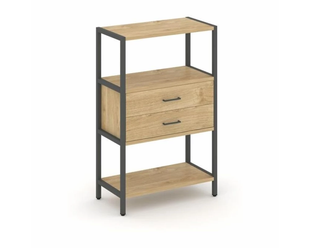 Односекционный стеллаж трехярусный с ящиками 810х400х1246 Shelf System