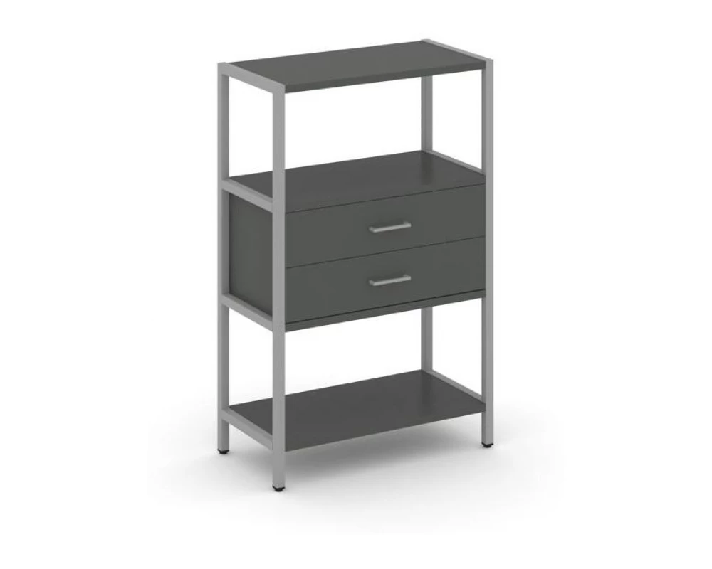 Односекционный стеллаж трехярусный с ящиками 810х400х1246 Shelf System