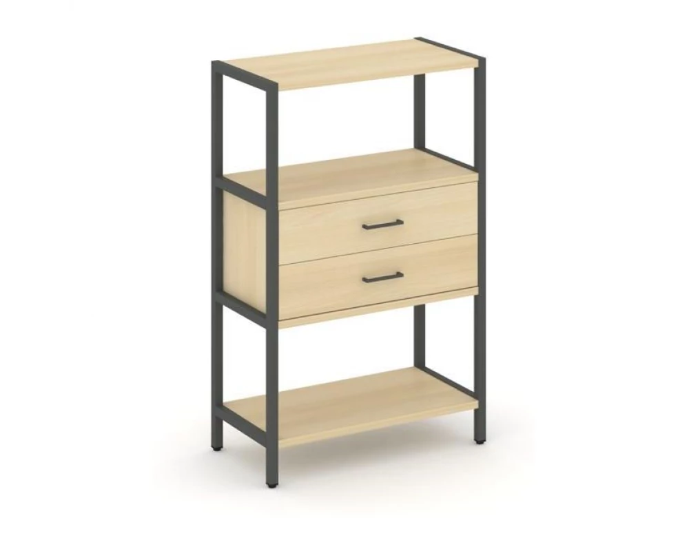 Односекционный стеллаж трехярусный с ящиками 810х400х1246 Shelf System