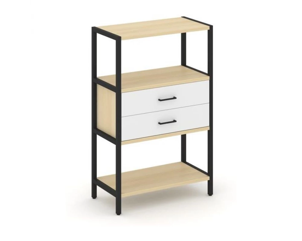 Односекционный стеллаж трехярусный с ящиками 810х400х1246 Shelf System