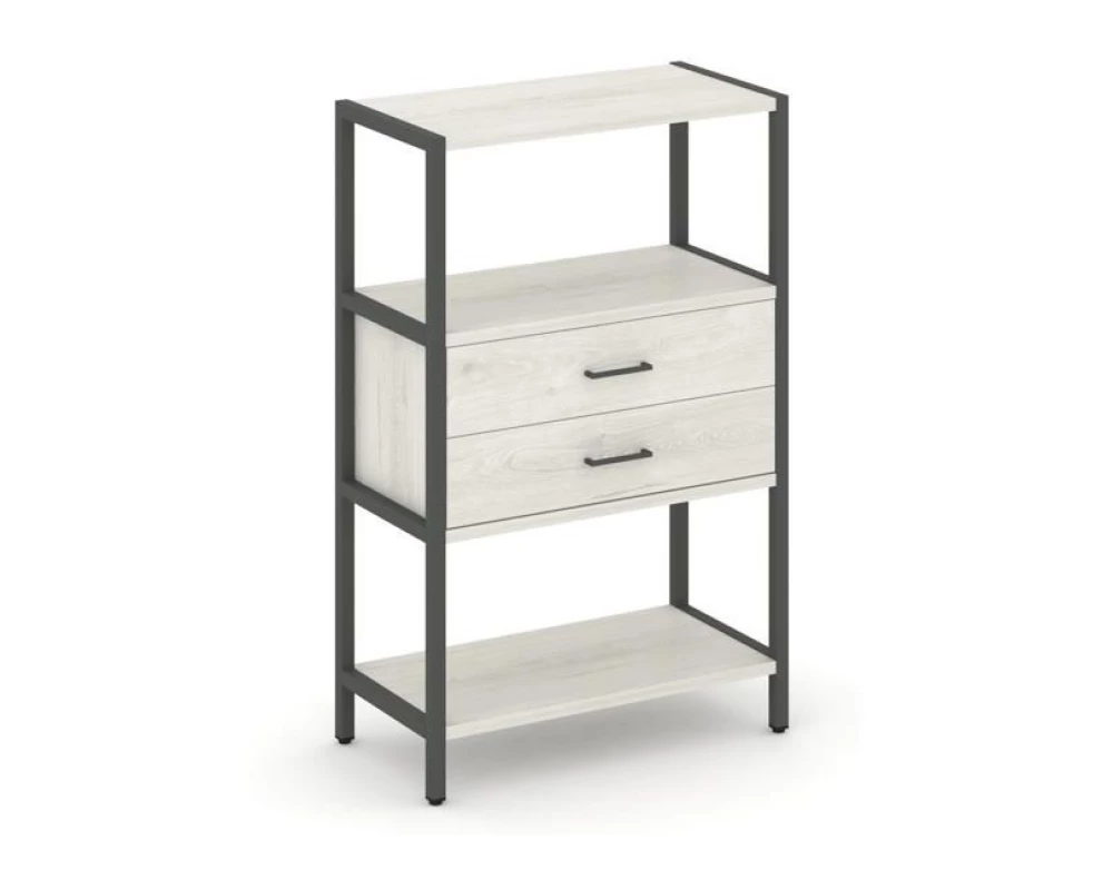 Односекционный стеллаж трехярусный с ящиками 810х400х1246 Shelf System