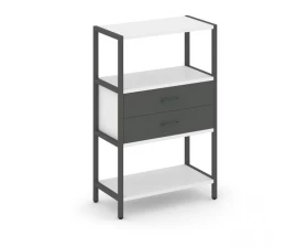 Односекционный стеллаж трехярусный с ящиками 810х400х1246 Shelf System images