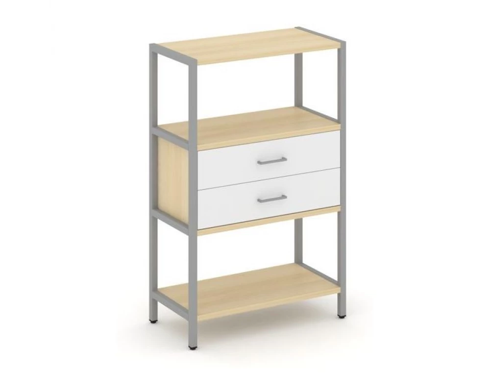 Односекционный стеллаж трехярусный с ящиками 810х400х1246 Shelf System