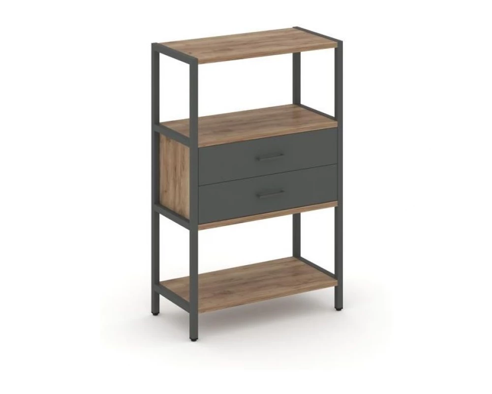 Односекционный стеллаж трехярусный с ящиками 810х400х1246 Shelf System