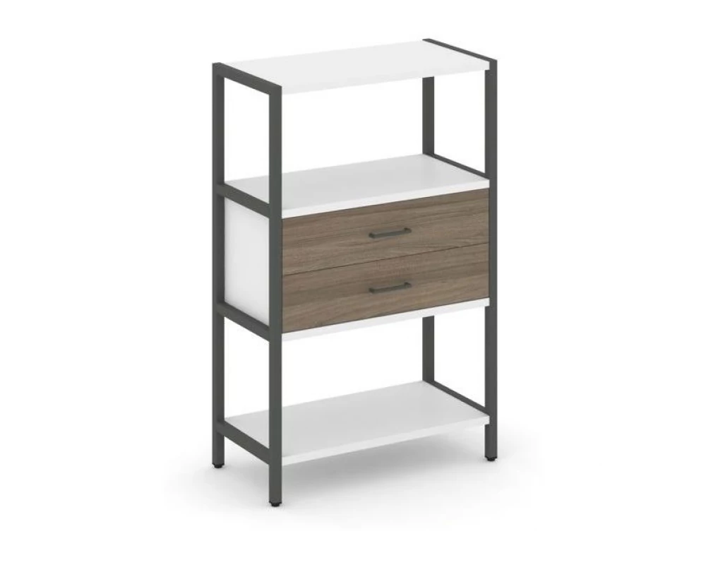 Односекционный стеллаж трехярусный с ящиками 810х400х1246 Shelf System