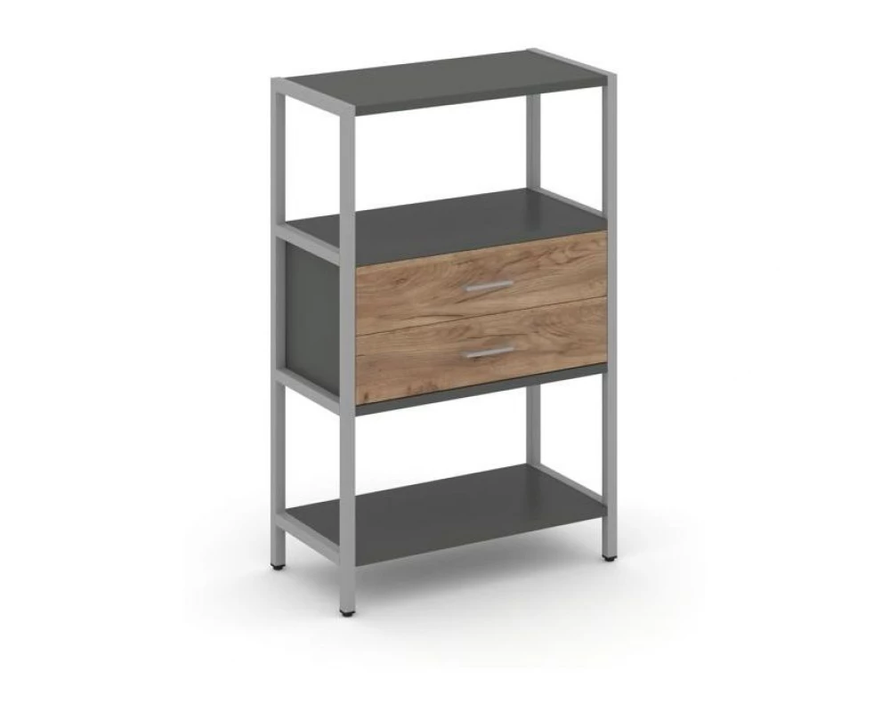 Односекционный стеллаж трехярусный с ящиками 810х400х1246 Shelf System