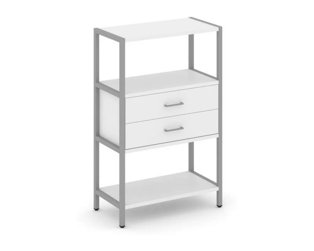 Односекционный стеллаж трехярусный с ящиками 810х400х1246 Shelf System