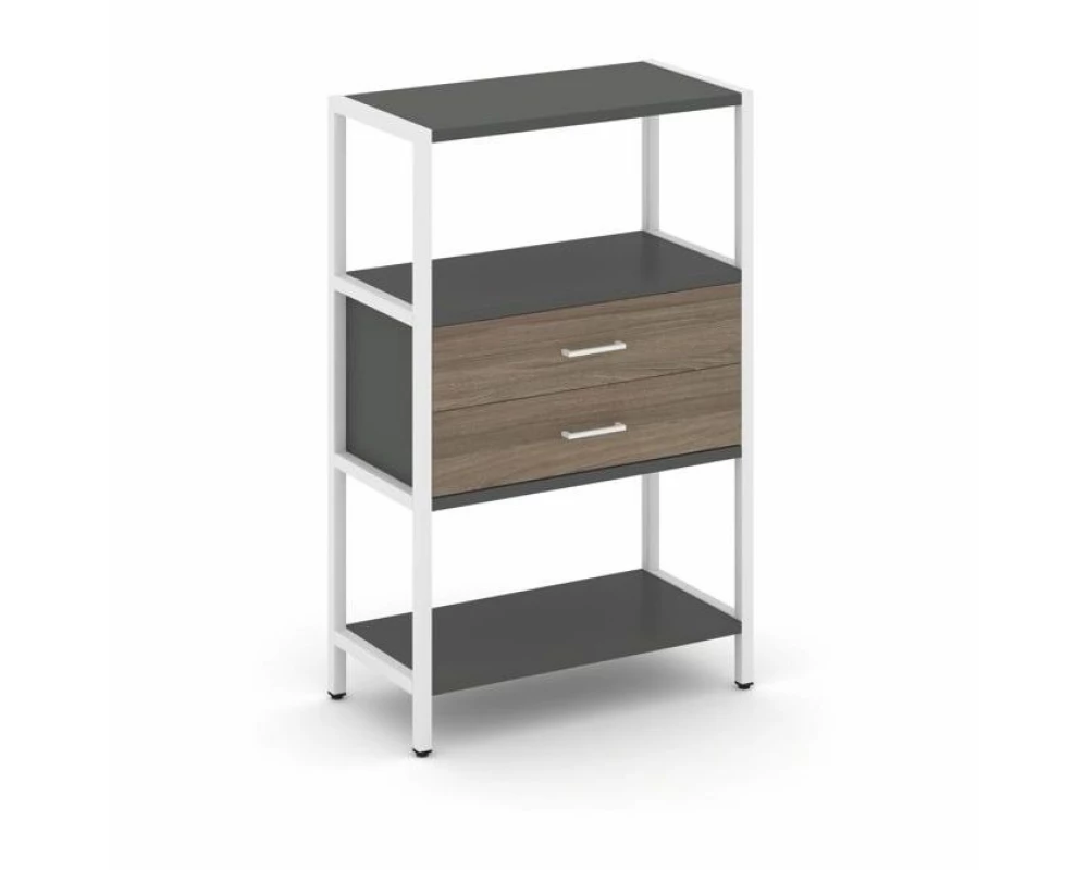 Односекционный стеллаж трехярусный с ящиками 810х400х1246 Shelf System