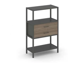 Односекционный стеллаж трехярусный с ящиками 810х400х1246 Shelf System images